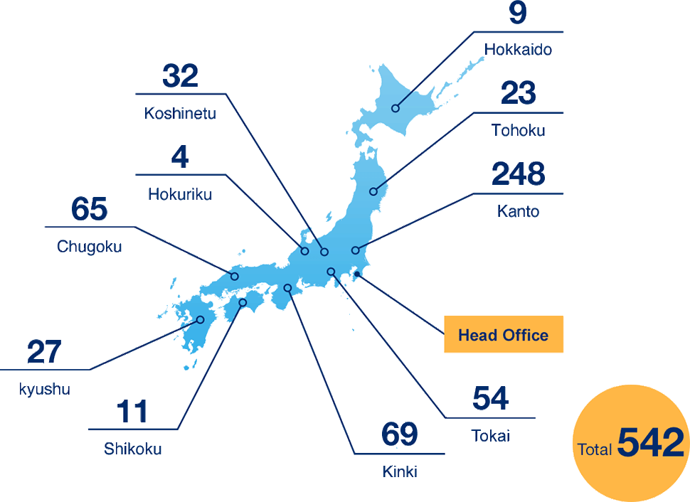 he number of domestic results by region